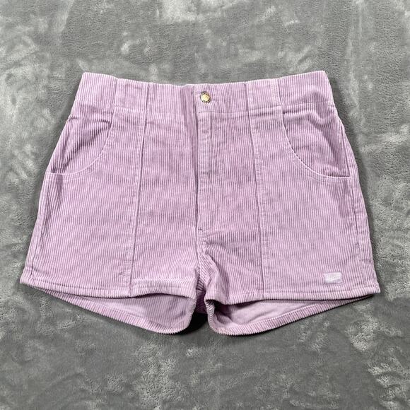 Hammies Corduroy Shorts 34 Purple Elastic Waist Retro Surf Roller Skate Beach - Picture 1 of 9